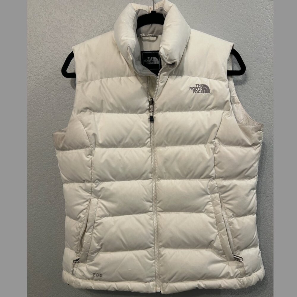 🤍THE NORTH FACE Vest Women's Nuptse 700 Puffer White Goose Down Medium🤍